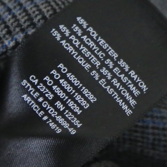 SUNDAY BEST Freshman Check Pant Slim-Leg Check Grey Trouser Size 00 - Picture 4 of 7